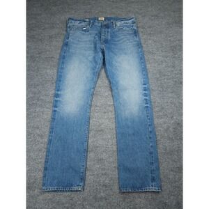 J Crew Selvedge Jeans Men's 34 x 32 Blue 770 Straight Leg Button Fly Perfection